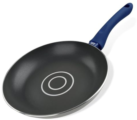 Tasty Antihaft-Bratpfanne mit Öldosiersystem 24x4,5cm – Gepresstes Aluminium, Kratzfest, Ideal für Induktion & Alle Herdarten, Grau/Blau