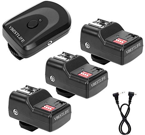 Mugast 16 canaux Ensemble de Déclencheurs de Flash sans Fil, 433 MHz Studio avec 1 Emetteur / 3 Récepteurs / 1 Câble de Synchronisation pour pour pour pour
