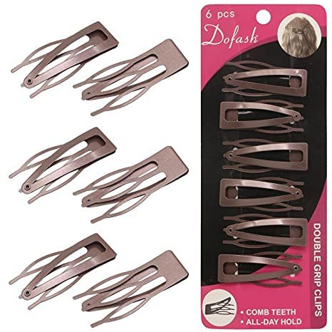 Dofash Double Grip Brown Hair Barrettes Metall Haar Griffe Zubehör Schmetterling Haarspangen für Frauen (braun 6PCS)