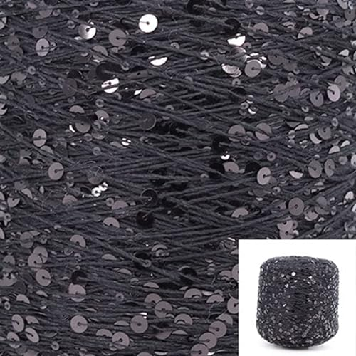 VIXDA 50 g/Knäuel Baumwolle, Paillettengarn, 6 mm + 3 mm, Pailletten, Handstrickgarn, Faden, Luxus, Glitzer, weiches Seil, DIY-Material