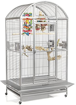 Montana Cages | Papageienkäfig Castell Nova Dome - Platinum | für Papageien | 120 x 95 x 196 cm