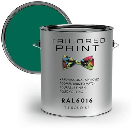 RAL6016 Tu Rquoise 250ml Direct To Metal 1k Brush or Spray On Paint Gloss Smooth Finish Exterior & Interior (All-in-One Primer, Undercoat & Topcoat - Corrosion & Rust Resistant)