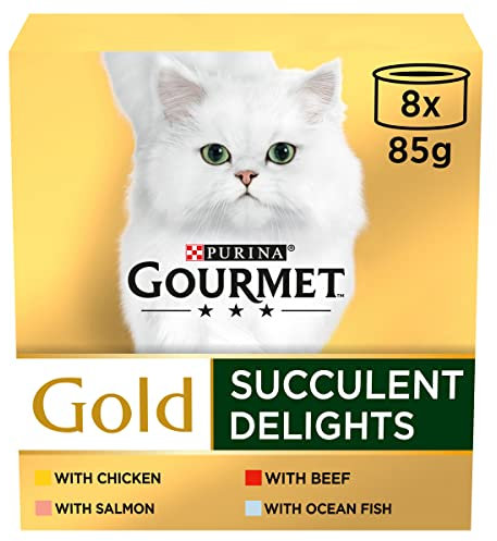GOURMET Gold Succulent Delights Wet Cat Food 8x85g, Pack of 6
