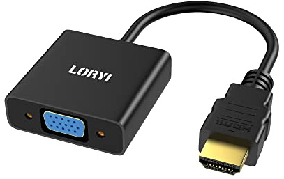 Loryi HDMI-auf-VGA-Adapter, HDMI-Stecker auf VGA-Buchse, Adapter, 1080p @ 60Hz, kompatibel für Computer, Desktop, Laptop, PC, Monitor, Projektor, HDTV, Chromebook, Raspberry Pi, Roku, Xbox und mehr