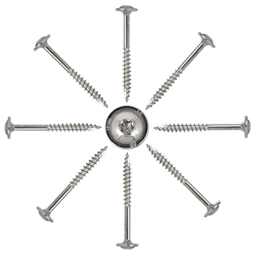 10 Stück Tellerkopfschrauben mit Schneidkerbe 6,0 x 120 mm aus Edelstahl V2A mit ETA Zulassung - Holzschrauben Tellerkopfholzbauschrauben Edelstahl Rostfrei TORX I DIOS24®