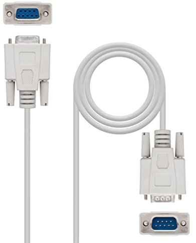 Cable Puerto Serie 6336 1,8m 9pin, Adaptador DB9/Macho a DB9/Hembra, para Ordenador personal, Impresora, Sistema de navegación GPS, Escáner, Cámara, Módem (1,8M, Serie 6336 Macho-Hembra)