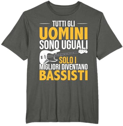 Chitarrista Bassista Basso Chitarra Elettrica Guitar Uomo Maglietta