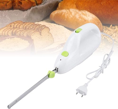PEIXEN Coltello Elettrico Trinciare, Coltello Elettrico da Pane A Due Lame, in Acciaio Inox, Impugnatura Morbida, Intaglia E Taglia Alimenti Surgelati, Carne, Verdura, Alimentari