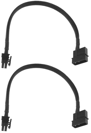 ECSiNG 2pcs Molex to ATX 4 Pin Male Adapter Cables 33cm Auxiliary Power Adapter Cable ATX Connector Adapter Wire Extension Braided Wire for Motherboard Connecting