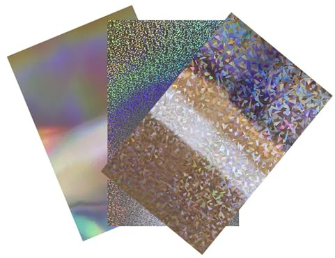 ASENME Bastelpapier im A4-Format, 29,7 x 21 cm Metallischer Karton (Silber funkelt+Fragmente+Punkte, A4 / 18 Einheiten)
