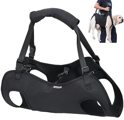 Duuclume Imbracatura di sollevamento per cani, zaino di emergenza per animali domestici, supporto e riabilitazione per cani, cinghie di sollevamento regolabili, trasportino per cani anziani anziani