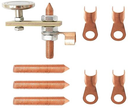 ELCAN Pinza de masa de imán para soldadura. Masa magnética para cables de soldadura profesional. Accesorio para soldar muy utilizada en automoción e industria