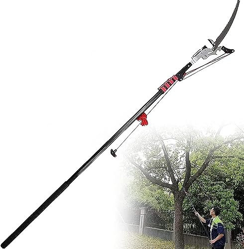 Sierras de pértiga manuales Sierras de pértiga telescópicas, podadora de árboles telescópica Profesional, Sierra de poda Extensible para jardinería, para aserrar y esquilar (tamaño: 24 pies)