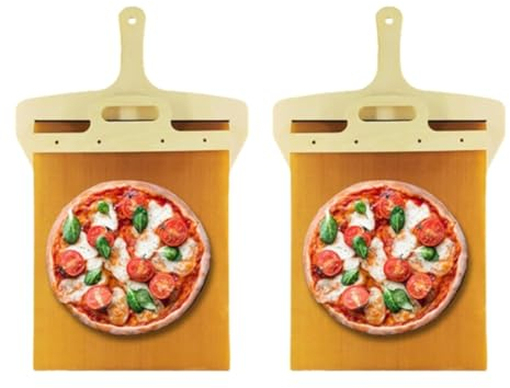 Jzoowar 2Pcs Sliding Pizza Peel-Pala Pizza Scorrevole,Sliding Pizza Shovel, Pizza Transfer Slider,Pizza Peel Slider,Pizza Peel
