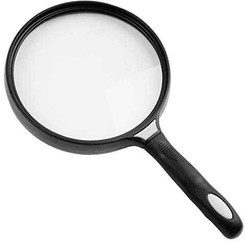 Lupa de mano con lente grande de 130 mm, 2,5 aumentos, para lectura, periódico, mapa, lupa de cristal para ver