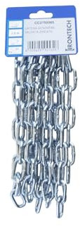Catena Genovese Pretagliata, Catena a Maglia Saldata in Acciaio Zincato per Sospensione, Fissaggi, Usi Domestici, Guinzaglio, Quadri, Carico di lavoro Max 8 kg.(Ø 5 mm. - 2,5 mt.)