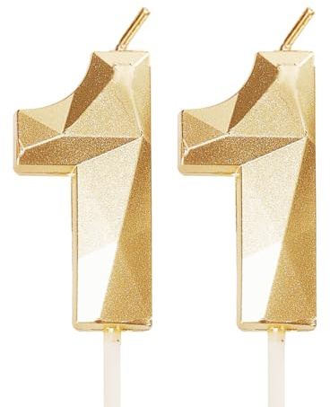 YAAVAAW Candele per torta di compleanno, candele con numeri dorati, candele di buon compleanno, decorazione per torte per bambini, matrimonio, azienda, anniversario