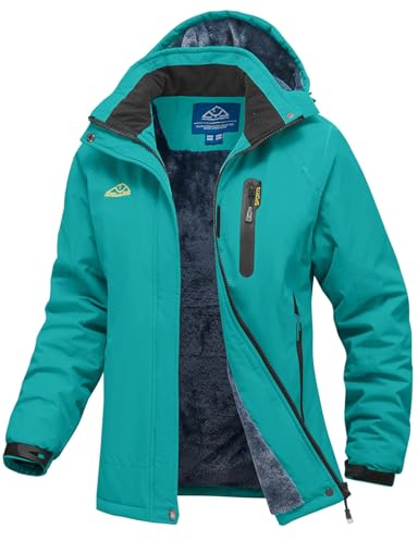 YSENTO Giacca invernale da donna, impermeabile, giacca da sci, giacca softshell con calda imbottitura, antivento, giacca da snowboard per esterni, Blu, L