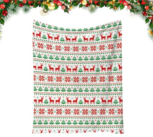 Manta Polar de Navidad, 70x100cm Franela Suave y Esponjosa para Sofá Cama Silla, Piel de Microfibra de Árbol Verde, Cálida Sherpa para Niños Adultos Niñas Navideña