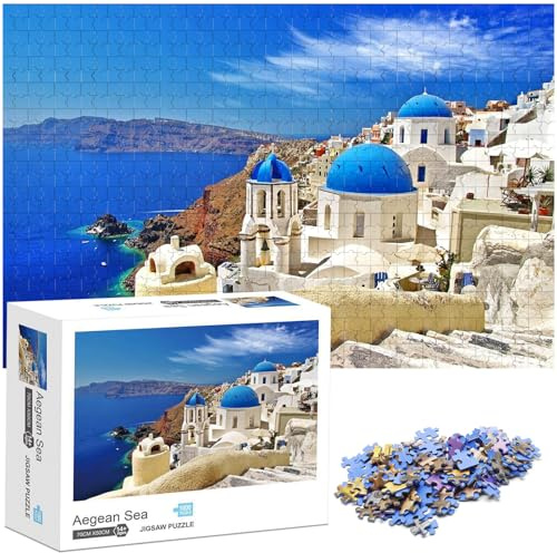 Ledeak 1000 Piece Jigsaw Puzzles for Adults, Challenging Brainteasing Jigsaw Puzzles for Adults Teenagers, Difficult Personalised Jigsaw Puzzle, Home Decoration Puzzle (Aegean Sea)