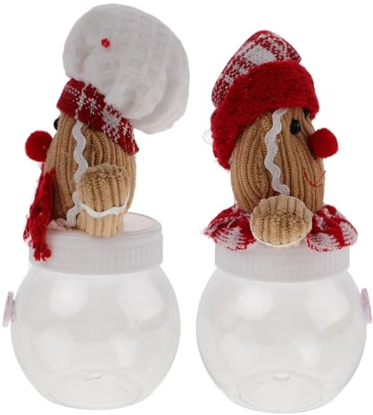 CAXUSD 2stücke Weihnachts-gingerbread-mann Süßigkeitenbehälter Festliche Snack-gläser Für Party-dekoration Und Für Weihnachtsfeiern Und Süße Aufbewahrung