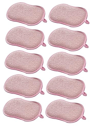 FRCOLOR Kitchen Cleaning Scrubber Sponge for Dishwashing Double-Sided Dish Washing Sponge Pad for Kitchen and Home Use Random Color