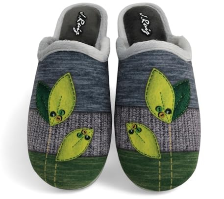 J. Ruiz calzados JR zapatillas de estar por casa mujer invierno (Gris, Sistema tallas calzado EU, Adulto, Mujer, Números, mediano, 40)