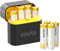 imuto Rechargeable Lithium AA Batteries 8-Pack with Charger, 3600mWh High Capacity 3 Amps 100% Peak Power AA Lithium Batteries, high performance Non-Constant Voltage Double A Li-ion Battery