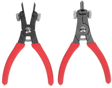 2 Pcs Snap Ring Pliers Set Adjustable Internal External Pcs Set, Circlip Pliers, Heavy Duty with Straight Bent Hook and Pick, Removal Tool Storage Case Gloves for Remover