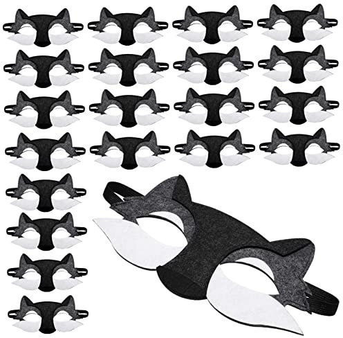 BESTonZON 20Pcs Feutre Loup Masque Fête Masque D'Horreur Demi Loup Enfants s Pour Mascarade Halloween Costumes Demi- Halloween Enfants Costumes Cosplay Fête