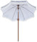 Abician Parasol de Jardin à Franges Ø236 x 228cm, Parasol d'extérieur Inclinable, Protection UV, Imperméable, avec 8 Baleines,Manivelle, Housse de protection Bleu/Blanc