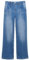 someday Damen Flared | Long Flared Denim Carie Utility aus nachhaltigem Baumwoll Mix mid Ocean Blue, 42
