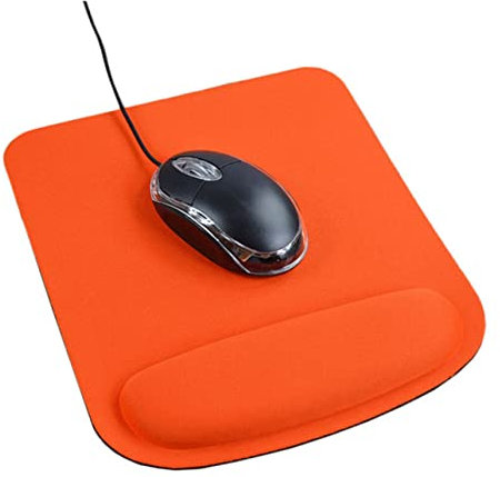 LALAFINA Ergonomisches Mouse Pad Mit Handballenauflage Aus Komfort-Gummi Orange Rutschfestes Gaming Mauspad Für Büro Und Freizeit Geeignet Für Links Und Rechtshänder