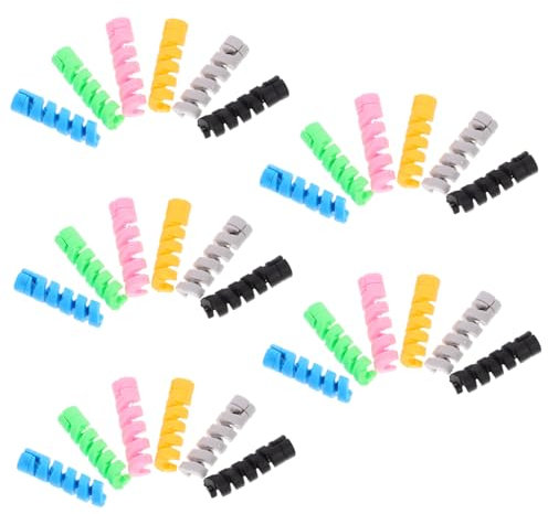 TINEASUR 30pcs Silicone Charger Cable Protector Set with Flexible Wire Saver Sleeves for Phone Usb Charging Cords, Multi-color 6x5pcs, Anti-break Cable Protector Covers for Travel and Daily Use