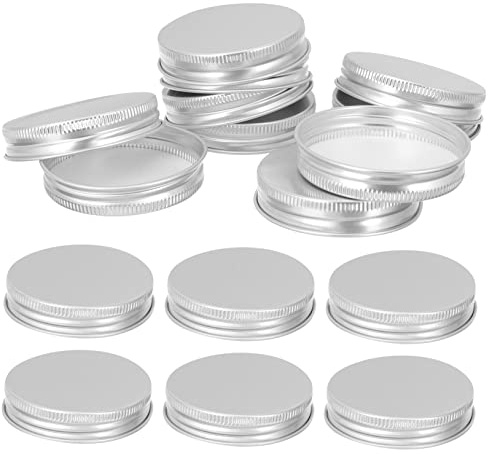 Couvercles de Bouteille en Aluminium Argenté 53mm, Lot de 50 | Remplacement Léger et Facile à Nettoyer, Fermeture Étanche, pour Bouteilles Domestiques et Petits Bocaux