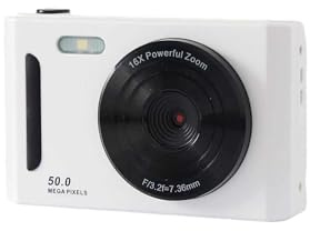 FKLBBLPM Videocamera digitale portatile con doppia fotocamera con scheda SD da 32 GB, batteria ricaricabile, video HD 1080p, fotocamera compatta da viaggio per vlogging, selfie e avventure all'aria