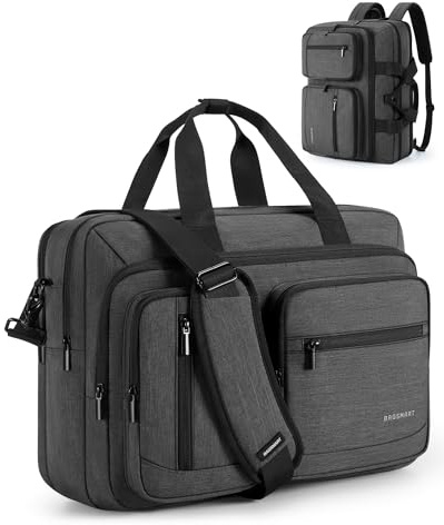 bagsmart 3 In 1 Laptop Bag for Men, Computer Briefcase 17.3 Inch Laptop Water-Repellent Shoulder Bag, Computer Bag Business Travel Office, Black