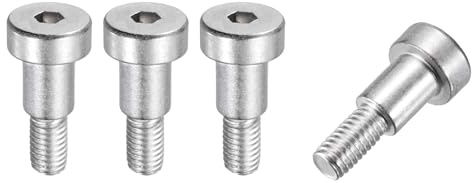 sourcing map 4 Pcs 304 Stainless Steel Shoulder Bolt 8mm Shoulder Dia 10mm Shoulder Length M6x1 Thread Hex Socket Shoulder Bolts for Hydraulic Injection Molding Machinery Industries