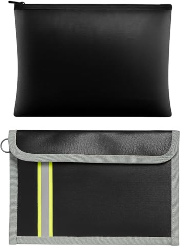 2 Stück Feuerfeste Tasche, Feuerfeste Geldtasche, Feuerfeste Dokumententasche Für Pass, Rechnungen Und Bargeld, Ideal Für Reisen Und Notfälle（21 X 13,5 cm）