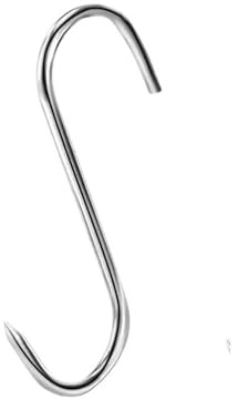 UBOHUZ 50pcs Stainless Steel S Meat Hanging Hooks for Smoker Butcher Hook BBQ Pork Sausage Bacon Hams Duck Turkey Curing Roast for Hanging Meat(15cm)