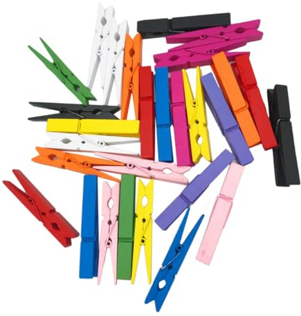 BESTYASH 50pezzi Mollette Colorate in Legno Clip Portatili per Foto e Lavoretti Fermagli Multiuso per Quadri e creatività Manuale