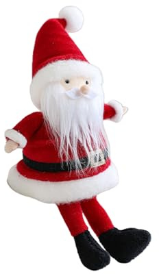Babbo Natale e pupazzo di neve peluche seduto figure decorazioni per feste di Natale per regali stagione Babbo Natale e pupazzo di neve doppio set di figurine