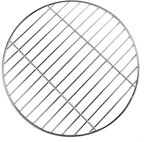 Griglia per barbecue, struttura saldata in acciaio inox, rotonda o da campeggio, per cucinare all'aperto, picnic, feste in giardino (40 cm)