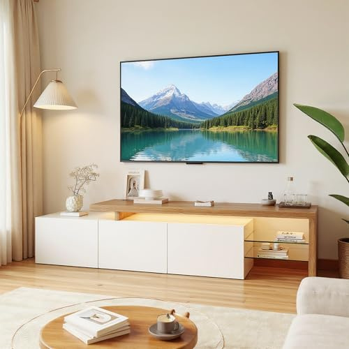 FCSQIU TV Schrank 200 cm,TV Lowboard,Modern TV Board Fernsehtisch,Sideboard Wohnzimmer TV,wohnwand für Wohnzimmer Esszimmer,TV-Bänke & Lowboards