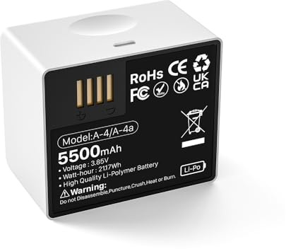 Batterie de rechange rechargeable pour Arlo Pro 4, 5500 mAh, haute capacité, compatible avec caméra de surveillance Arlo Pro 3, Pro 5, Ultra 2 (1 pièce)