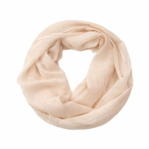 Generisch Damen Loop Schal Loopschal Rundschal Schlauchschal Tuch Halstuch aus 50% Seide 50% Baumwolle Uni einfarbig für Frühling Sommer Ganzjährig Größe ca. 45 × 160 cm