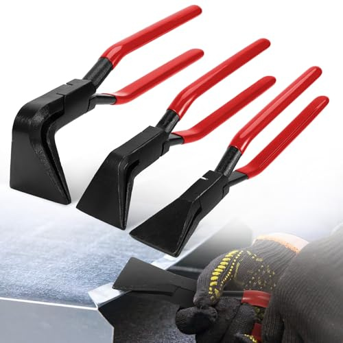 3 Pièces Pinces Pliantes, 0° 45° 90° Jeu de Pinces à Plier Ia Tôle, pour les Tôliers, les Réparateurs et Bricoleurs, Outil de Couvreur Plier et Redresser Tôles