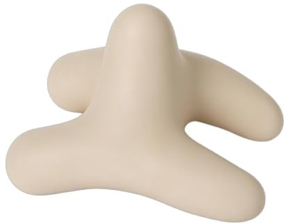Hellery Faszientool aus Silikonmaterial Massagegerät mit drei Zacken Ergonomisch Faszien-Massagetool für Sportler, Faszientraining, Selbstmassage, Beige