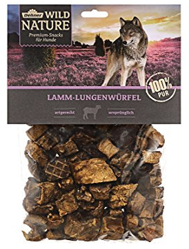 Dehner Wild Nature Hundesnack, Premium Hundeleckerli glutenfrei / getreidefrei, Würfelsnack für ernährungssensible Hunde, Lamm-Lunge, 200 g