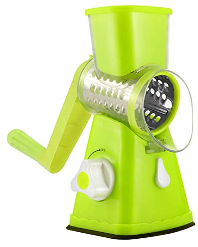 RONGJJJQ Mandolina Multiusos Slicer De Vegetales Profesional Rallador Espiral Rallador Multifunción, Giratorio, Manual, Cortador De Verduras, Frutas, Green